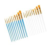 20 pennelli acrilici, pennelli ad acquerello, set da pittura per bambini, pennelli da pittura, strumenti per pittura del viso, pittura artistica, pittura a olio di gouache (blu, bianco)