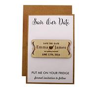 20 personalizzato inciso in legno in legno wedding Save the date Magnet magnete regalo personalizzato, Brown, 25 Piece