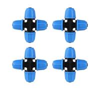 20 pezzi 1/4" Connettore for tubo flessibile Tappo terminale a T Giunto blu Giunto for ugello da 6 mm Adattatore for microirrigazione da giardino Raccordo for tubo di irrigazione(4I7 4-Way Joint)