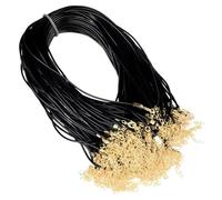 20 pezzi 1,5 mm 2 mm catena in corda di cera nera 45 cm collana in corda di pelle chiusura a moschettone fai da te creazione di gioielli accessori(Gold color,2mm)