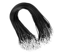 20 pezzi 1,5 mm 2 mm catena in corda di cera nera 45 cm collana in corda di pelle chiusura a moschettone fai da te creazione di gioielli accessori(Silver color,2mm)