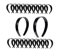 20 Pezzi 1 Pollice Cerchietti in Plastica Larghe Fasce Semplici Con Denti Pettine, Non-slip Teeth Hairband (Nero)