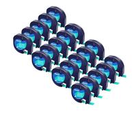 20 pezzi 12 mm 91201 12267, compatibili con nastri for etichette Dymo LetraTag 91331 91202 91203 91204 91205 91200 Etichette LT for LT-100H 2000(20PK Plastic Green)