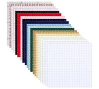 20 Pezzi 14 Conti Tela Aida per Punto Croce,15 x15cm Tessuto da Ricamo,per Principianti,per Ricamo,Cucito,Fai da Te