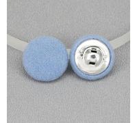 20 pezzi 15-38mm Kit di bottoni rotondi rivestiti in tessuto di velluto da cucire con gambo in metallo, bottoni in stoffa colorati per gli appassionati di cucito - Azzurro - 20mm 20 PZ