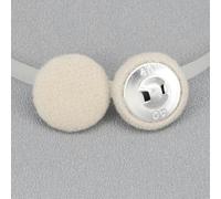 20 pezzi 15-38mm Kit di bottoni rotondi rivestiti in tessuto di velluto da cucire con gambo in metallo, bottoni in stoffa colorati per gli appassionati di cucito-Beige-20mm 20 PZ