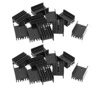 20 pezzi 21x15x11mm Dissipatore di calore in alluminio nero per transistor MOSFET TO-220