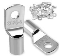 20 pezzi, 25 mm² capicorda tubolari M6 capicorda anulari, capicorda a crimpare con occhio ad anello, occhiello in rame stagnato Capocorda a crimpare per cavo elettrico