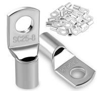 20 pezzi, 25 mm² capicorda tubolari M8 capicorda anulari, capicorda a crimpare con occhio ad anello, occhiello in rame stagnato Capocorda a crimpare per cavo elettrico