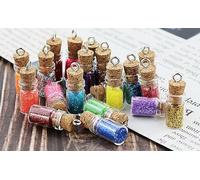 20 Pezzi 28 x 8mm Mini bottiglie in vetro trasparente 0,5 ml, Tappo in sughero con ganci,Trasparente Bottigliette con Tappi,Bottiglie Desideri,Kit Decorativo Matrimonio