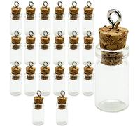 20 Pezzi 28 x 8mm Mini bottiglie in vetro trasparente 0,5 ml, Tappo in sughero con ganci,Trasparente Bottigliette con Tappi,Bottiglie Desideri,Kit Decorativo Matrimonio