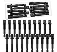 20 pezzi 3/8 "adattatore per impatto quadrato Socket Bit adattatore Hex Impact Socket per trapani, estensione Socket Driver Bit Impact Socket Adapter per Automotive fai da te 1/4 Hex Shank (nero)