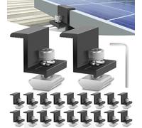 20 Pezzi 30mm Staffa Z di Montaggio, TGKYK Morsetto Terminale Solare con Chiave, Kit di Fissaggio per Modulo Solare, Pannelli Solari Staffe Bordo per Tetti, Campeggio, Roulotte (Nero)