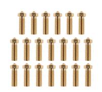 20 pezzi 3D Ugelli Vulcano in ottone Ugelli con filettatura M6 Testa stampata for filamento da 1,75 mm Blocco riscaldatore Vulcano J-Head Estrusore Hotend distintivo(20pcs 0.4mm)