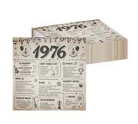 20 pezzi/40 pezzi/100 pezzi Decorazioni per feste di 50° compleanno in stile vintage, tovaglioli di carta decorativi con stampa di giornale vintage del 1976, articoli monouso per cena e cocktail, deco
