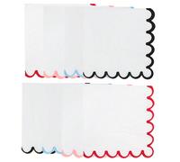 20 pezzi/40 pezzi/100 pezzi Tovaglioli a semicerchio rossi, con bordi bianchi, rosa e rossi, adatti per feste di cocktail, cene, matrimoni, feste di compleanno, San Valentino, feste del tè pomeridiano