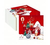 20 pezzi/40 pezzi/60 pezzi/Set, Set di piatti e tovaglioli di Natale - Piatti e tovaglioli di carta usa e getta natalizi rotondi con Babbo Natale e motivi invernali, per feste di Natale, decorazioni p