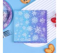 20 pezzi/40 pezzi/60 pezzi, Tovaglioli a forma di fiocco di neve 33 x 33 cm, tovaglioli di carta blu per feste invernali, tovaglioli monouso per pranzo, cocktail, decorazioni per feste di Natale e com