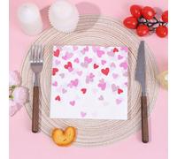 20 pezzi/40 pezzi/60 pezzi Tovaglioli di carta a forma di cuore, rosso e rosa, tovaglioli monouso per il pranzo, 2 veli, 33x33 cm, tovaglioli romantici per gli ospiti, adatti per cene in famiglia, cuc