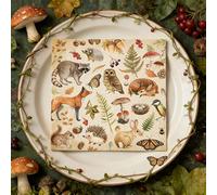 20 pezzi/40 pezzi/60 pezzi, Tovaglioli monouso con decorazioni a tema animali della foresta e motivo funghi, adatti per matrimoni, feste e compleanni, tovaglioli con motivi retrò di animali (volpe, sc