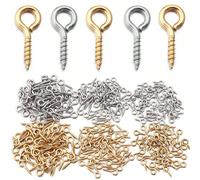 20 pezzi/50 pezzi Ganci a vite in acciaio inossidabile, anelli da appendere alla parete alla moda, adatti per gioielli fai-da-te, foto, ciondoli in argilla e resina, facili da installare, superficie l