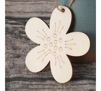 20 pezzi a forma di fiore creativo appesi fette di legno verniciabili