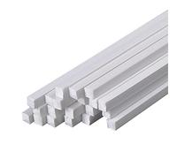20 pezzi ABS Barra quadrata Lunghezza 500 mm, barra solida in plastica bianca Lunghezza laterale 1-6 mm Adatto for modello di tavolo di sabbia fai da te(Side length 1.5mm)