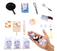 20 Pezzi Accessori Casa Bambole Set in Miniatura, Cucina Accessorio in Miniatura per la Casa Delle Bambole, Miniatura Dollhouse Accessori per Bambini e Bambina di 3+ Anni