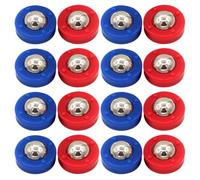 20 Pezzi Accessori per Shuffleboard da Tavolo, Set Rulli e Pucks | Acciaio e Plastica, Ricambi per Tavole da Gioco, per Serate in Casa, Rosso e Blu