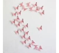 20 pezzi Adesivi da parete a farfalla rosa traforati, decorazioni da camera a farfalla carine per casa, primavera, compleanno, festa di laurea, decorazioni a sorpresa per camera universitaria, fornitu