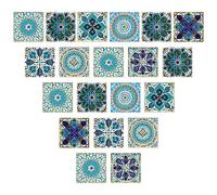 20 Pezzi Adesivi per Piastrelle 15x15cm Marocco Mattonelle Adesive Decalcomanie di piastrelle Impermeabili Adesivo piastrelle da Parete per Cucina Bagno Tavolo Scale Decorazione (Blu)