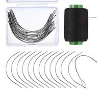 20 Pezzi Aghi Curvi C Wig con 328 Yarde Filo per Parrucca