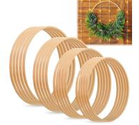 20 Pezzi Anelli a Cerchio in Legno di Bambù, Cerchi per Acchiappasogni, Cerchi Legno per Decorazioni Fai da Te, Ghirlande, Acchiappasogni Artigianato - 13/15/18/20cm