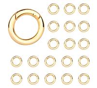20 Pezzi Anelli per Borse, Scatto Molla Rotonda, Moschettoni per Borse, Gancio Fibbia Portachiavi, 29mm, per Zaini, Portafogli, Bagagli Cinghie, Artigianato (Oro)