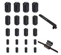 20 Pezzi Anello di Ferrite Clip Clip-on Ferrite Anello Nucleo Filtro Anti-Interferenza Alta Frequenza RFI EMI Rumore Soppressore Cavo Clip per cavo di 3.5 mm, 5 mm, 7 mm, 9 mm, 13 mm, Nero