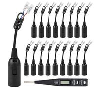 20 pezzi attacco E14: portalampada E14 set, attacco E14 con cavo e tester di tensione, attacco E14, portalampada di ricambio per illuminazione di piante, ufficio, cucine, acquari, lampadine
