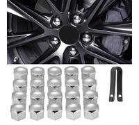 20 Pezzi Auto Copridadi Bulloni Ruota per VW Touareg 2004-2010 2011 2012 2013 2014, Copridado Ruota Tappi a Vite Ruota Copridadi Esagonali Copri Bullone Copriruota,C/Silver-17mm