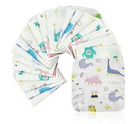 20 Pezzi Bambini Asciugamano Quadrato Accessori Bagno Morbido Viso Cotone Sottile Riutilizzabile Singhiozzo Tessuto Unisex (Motivo Casuale)