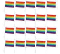 20 Pezzi Bandiere Arcobaleno Portatili per Parata, Leggere | Decorazioni per Feste e Cortei, Plastica e Poliestere, Accessori per Movimenti Sociali, Formato Tascabile