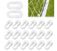 20 Pezzi Bianco Clip Fissaggio Rete Ombreggiante, Clip in Plastica per Tessuto Ombreggiante, Affidabile Clip Speciali con Occhiello, Riciclabile Clip per Reti da Calcio Badminton Tennis Sports