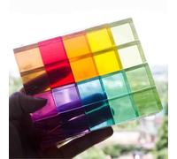 20 pezzi blocchi costruzione arcobaleno in acrilico, cubi di cristallo e pietre preziose, giocattolo educativo for bambini, luce e ombra for bambini piccoli ragazzi e ragazze materiale scolastico