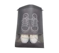 20 pezzi Borsa portascarpe in tessuto non impermeabile da viaggio Organizer con coulisse appendere all'armadio for scarpe in portatile antipolvere per Calzature(Grey,L)
