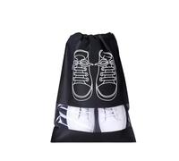 20 pezzi Borsa portascarpe in tessuto non tessuto impermeabile da viaggio Organizer con coulisse Borsa da appendere all'armadio for scarpe in tessuto Borsa portatile antipolvere(Black,M)