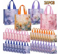 20 pezzi Borse a tracolla eleganti con stampa floreale e botanica - Borse in poliestere non tessuto per feste, 23 x 21,5 x 11 cm, adatte per matrimoni e compleanni 10 pezzi casuali,1 pezzo casuale,20 