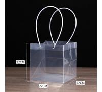 20 Pezzi Borse Regalo Quadrate Trasparenti PVC Impermeabile con Manico Sacchetti