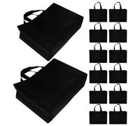 20 Pezzi Borse Riutilizzabili In Tessuto Non Tessuto Nero Con Manici