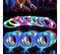 20 pezzi Braccialetti luminosi a LED, forniture per feste con luci colorate che brillano al buio, braccialetti lampeggianti colorati, forniture per feste che brillano al buio, regali di compleanno, ri
