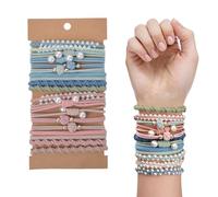 20 Pezzi Bracciali con Elastici, Treccia Fasce per Capelli, Boho Cravatte e Accessori Elasticizzati per Capelli Spessi, Medi e Lunghi