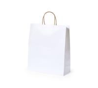 20 PEZZI Busta Shopper in carta riciclata 32x12x40 cm colore BIANCO 1BBG