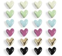 20 Pezzi Calamite Frigorifero a Forma di Cuore, 3D Magneti Decorativi Dorati per Frigo, Lavagna e Ufficio, (24 Colorate)